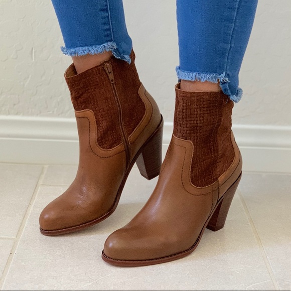 Tumbled Distressed Leather Woven Detail Boot - Picture 7 of 8